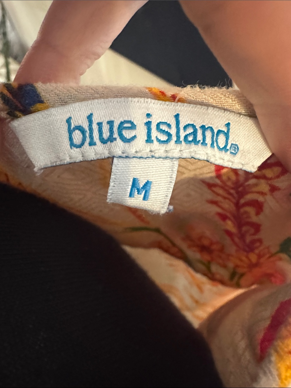 blue island Cream Floral Tie-Waist Swim Coverup - Picture 12 of 12